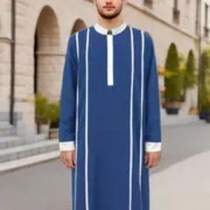 Navy Blue Muslim Robe